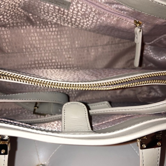 Kate Spade Parker Street Aisley Leather Suede Large Warm Putty Handbag Crossbody - Picture 12 of 16